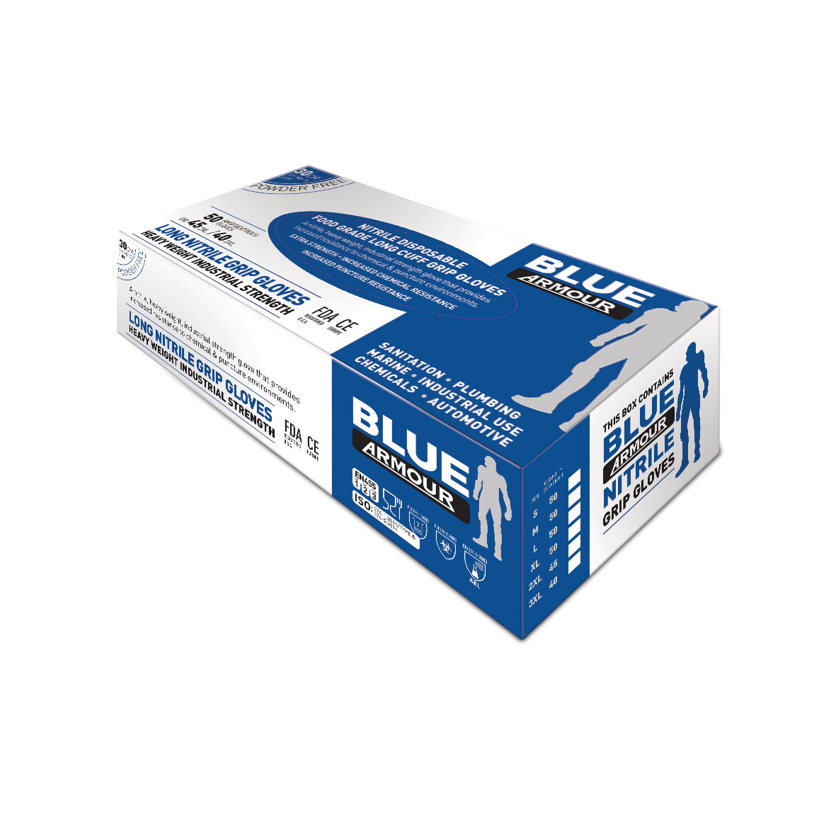 Blue Armour Heavy Duty Disposable Nitrile Glove – 30cm