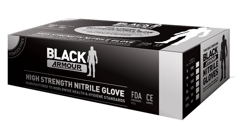 Black Armour Nitrile Disposable Glove