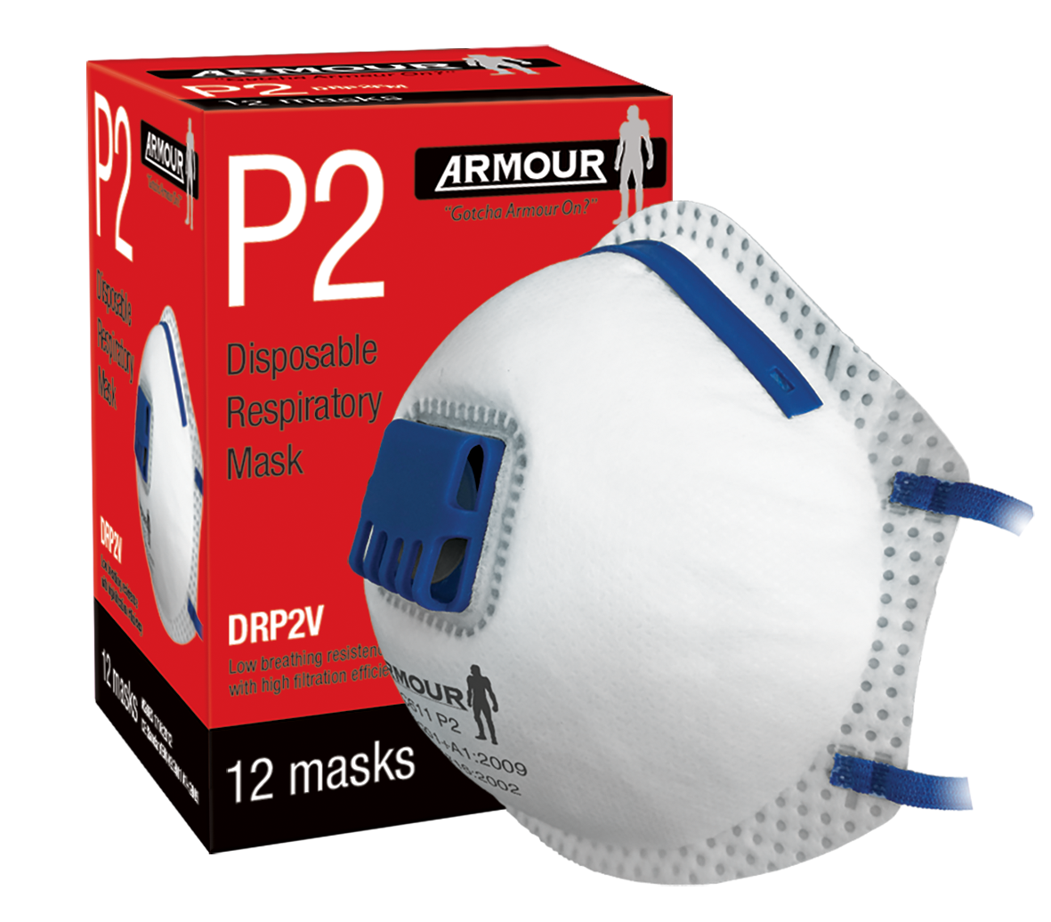 Armour Disposable Respirator Valve Mask – P2
