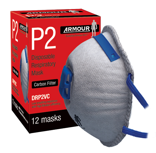 Armour Disposable Respirator Carbon Valve Mask – P2