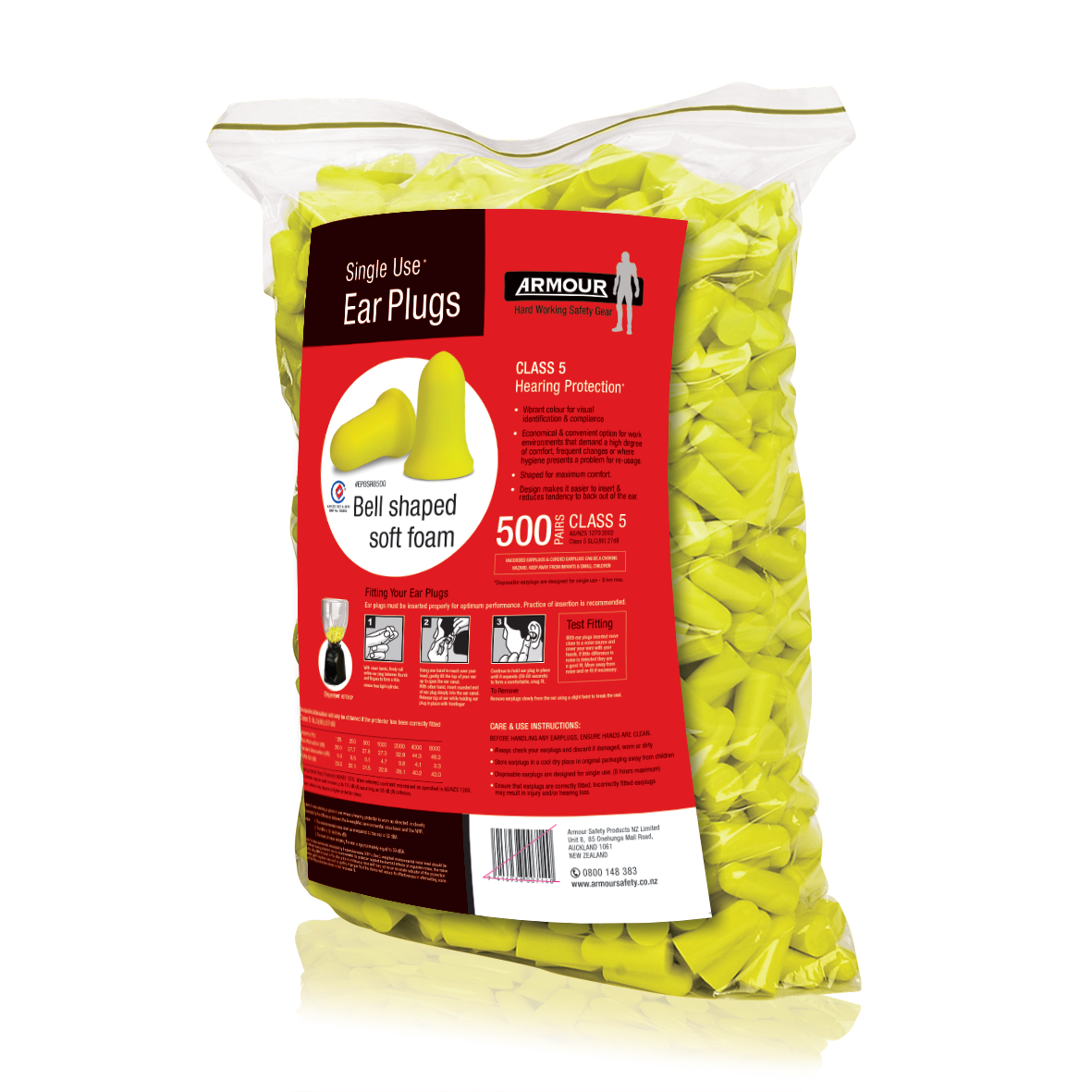 Armour Bell Uncorded Ear Plug Refill Bag – Class 5