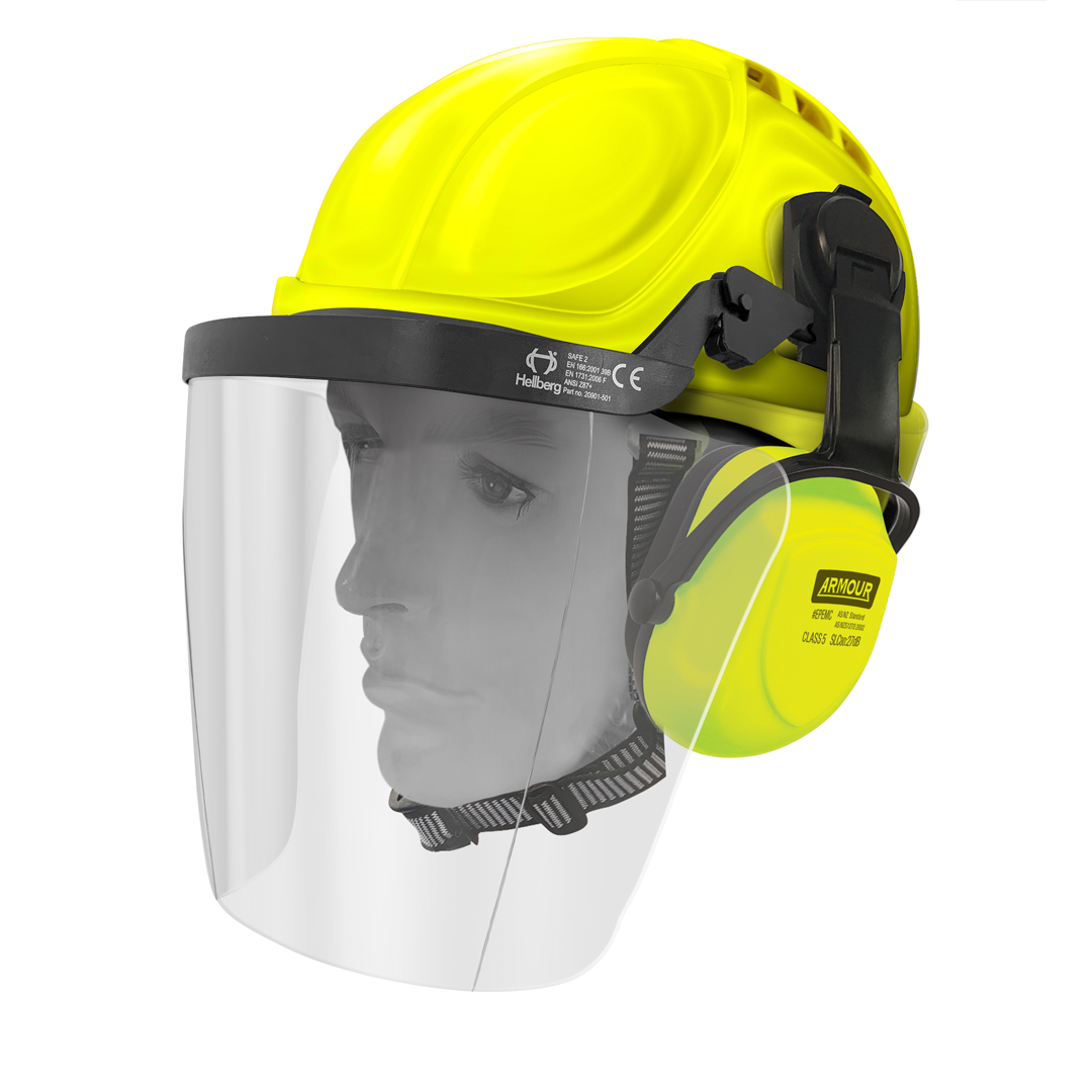 Armour Hard Hat Earmuff & Clear Visor Kit – EN397