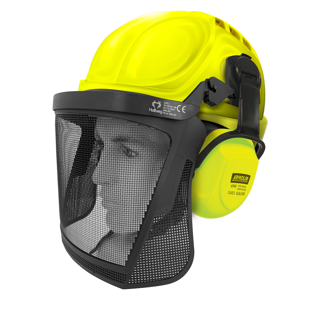 Armour Hard Hat Earmuff & Mesh Visor Kit – EN397