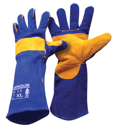 Armour Leather Blue Welding Glove - 40cm