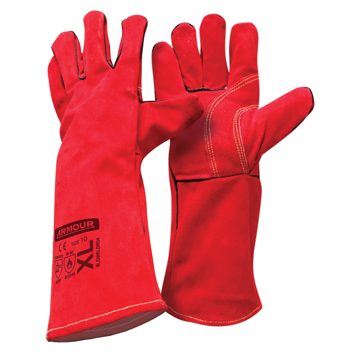Armour Leather Red Welding Glove - 40cm