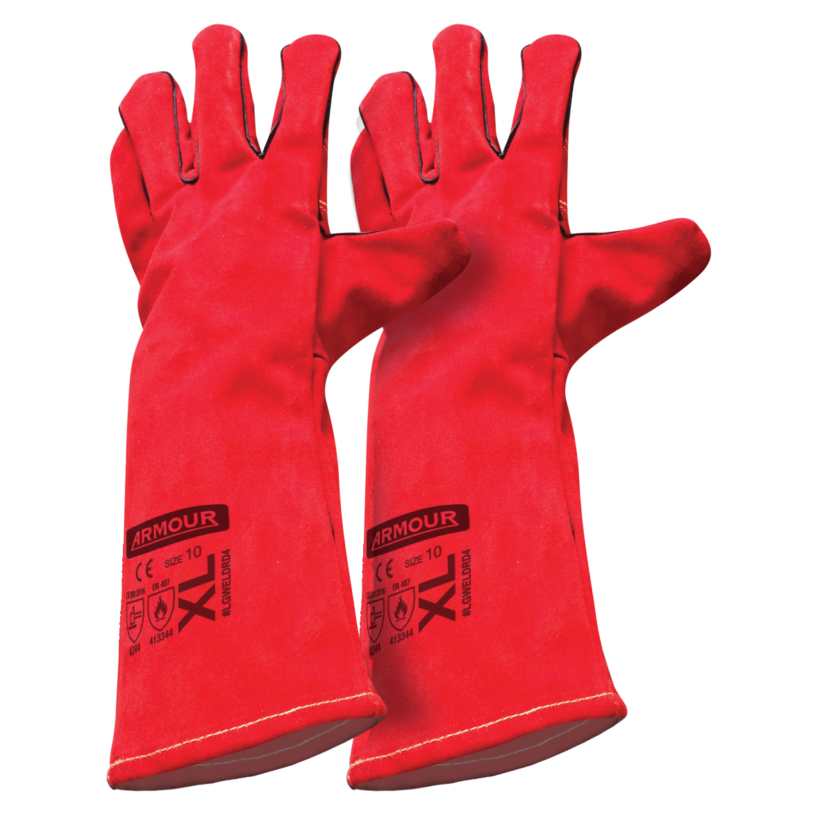 Armour Leather Red Welding Glove (Lefties | 40cm)