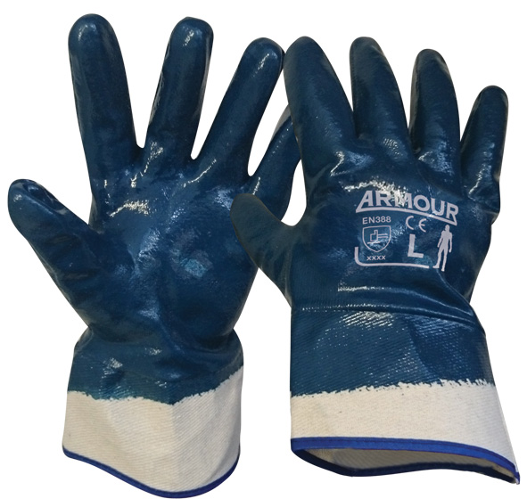 Armour Blue Nitrile Full Coat Gauntlet – 27cm
