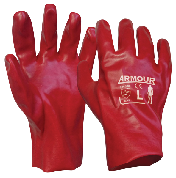 Armour Red PVC Gauntlet Glove – 27cm