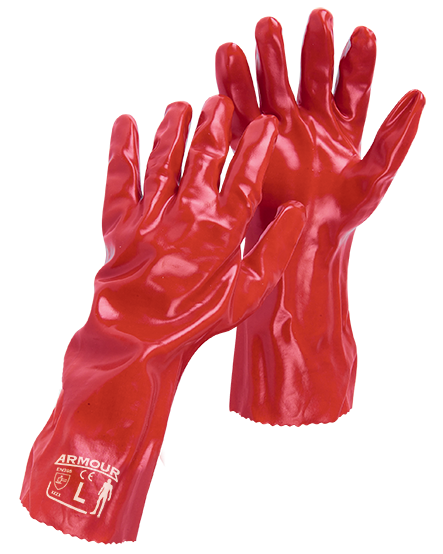 Armour Red PVC Gauntlet Glove – 35cm