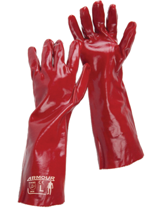 Armour Red PVC Gauntlet Glove – 45cm