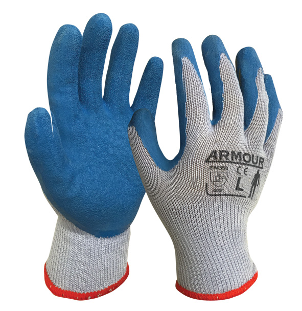Armour Blue/Grey Latex Open Back Glove