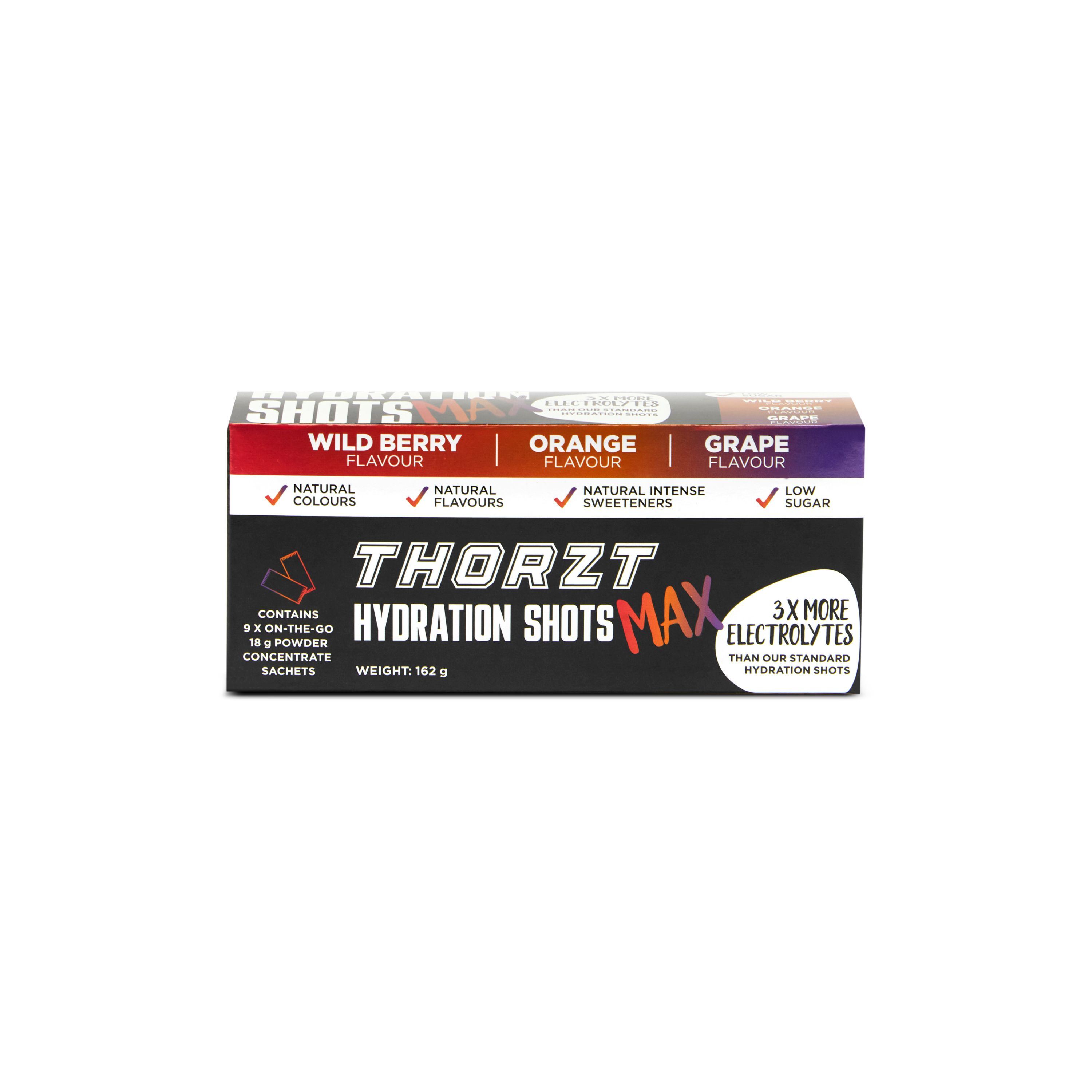 THORZT High Electrolyte Low Sugar Hydration Shot Max Powders - Mixed