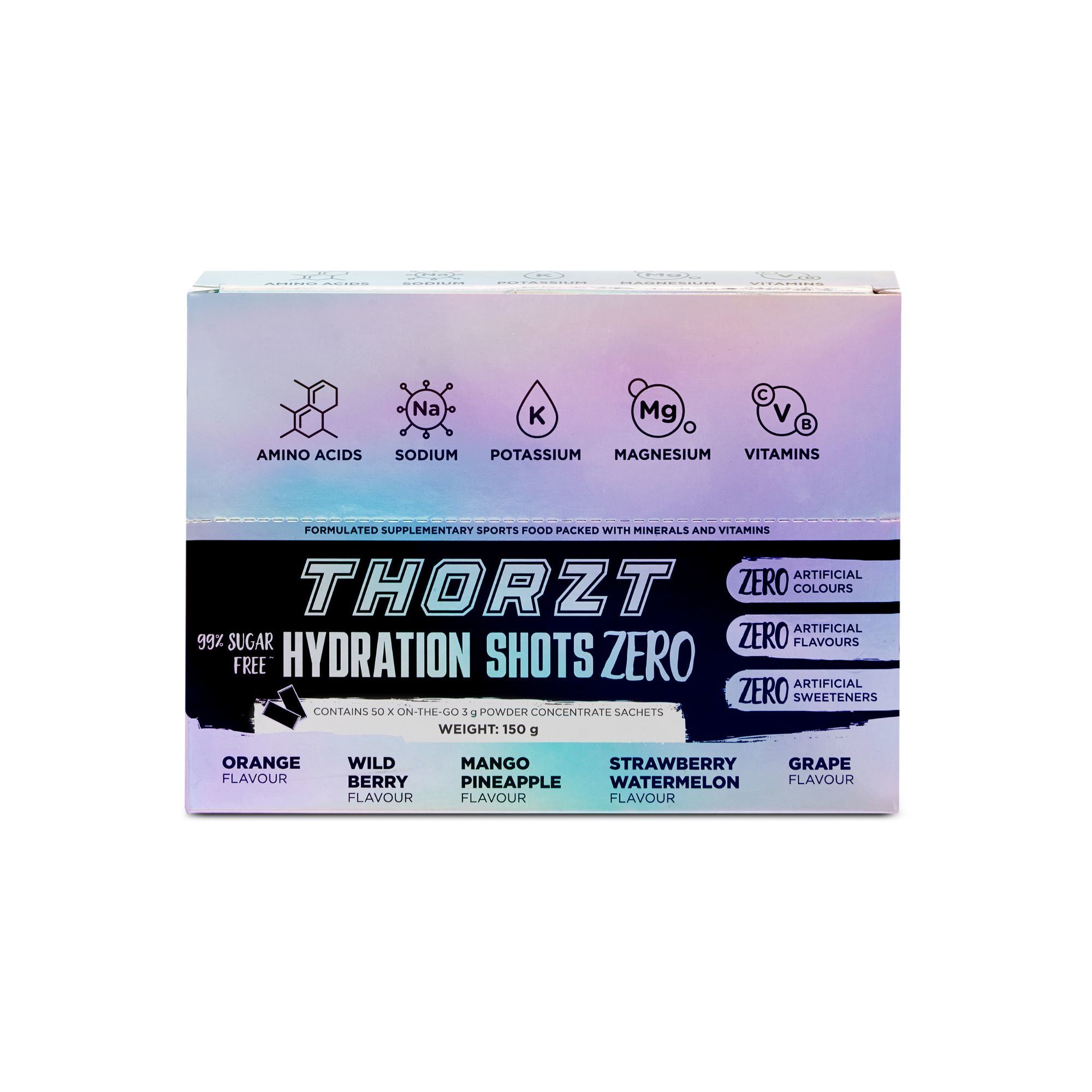 THORZT 99% Sugar Free Hydration Shot Zero Natural Mixed Flavours